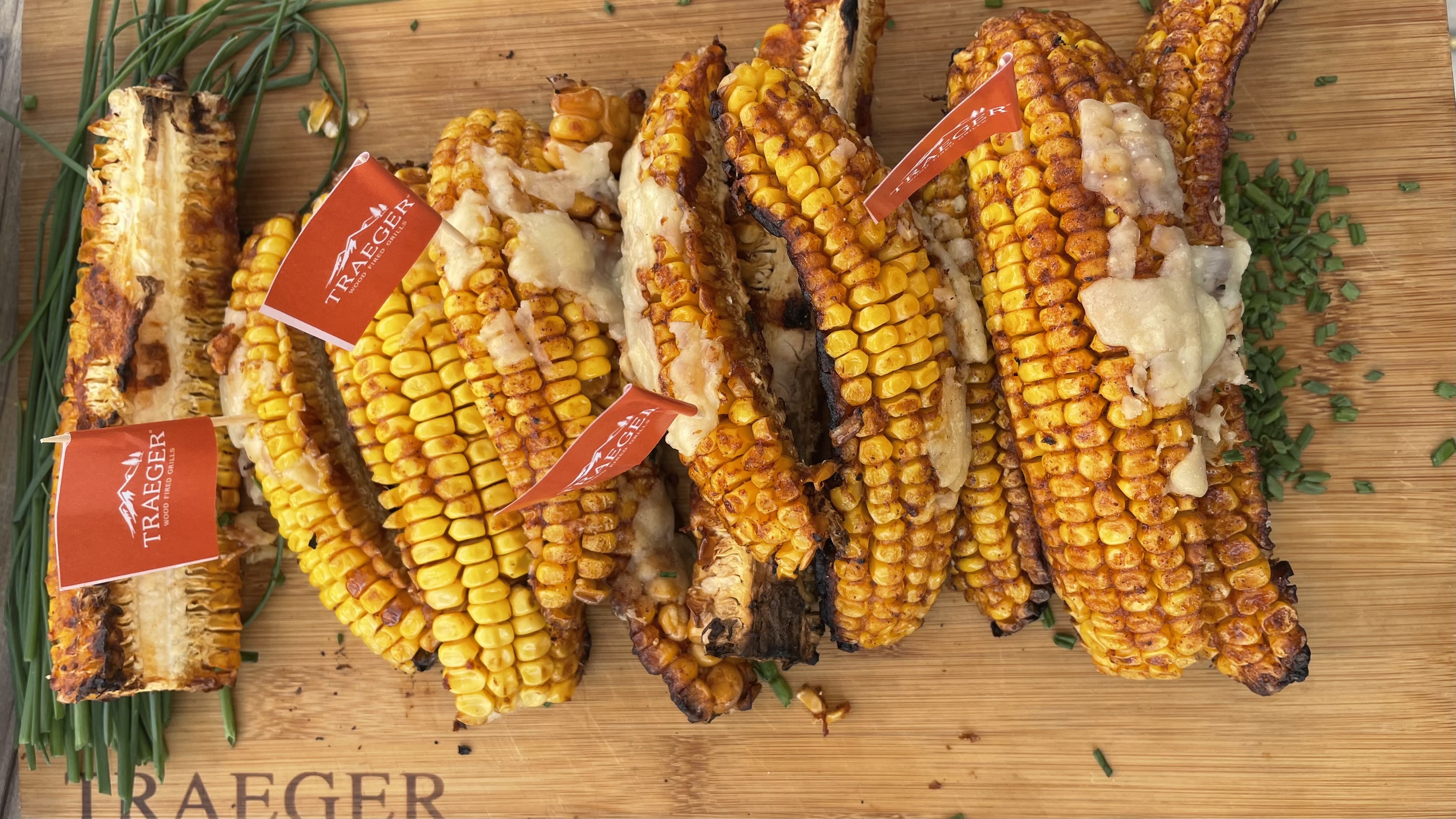 Barbeque Garlic Parmesan Corn Ribs on Pellet grill